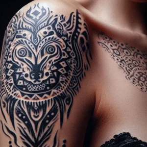 Animal Tribal tattoo design for women10
