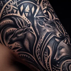 Animal Tribal tattoo design for women4