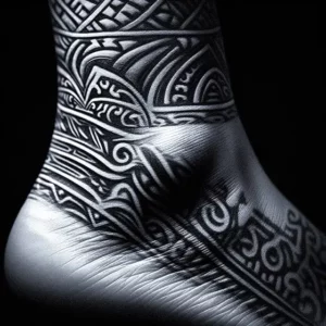 Ankle Lower Leg Tribal tattoo design for women12