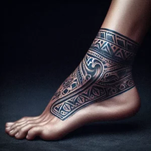 Ankle Lower Leg Tribal tattoo design for women2