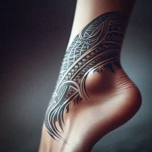 Ankle Lower Leg Tribal tattoo design for women3