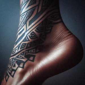 Ankle Lower Leg Tribal tattoo design for women4