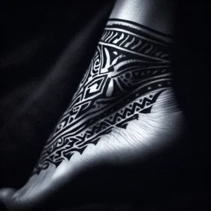 Ankle Lower Leg Tribal tattoo design for women7