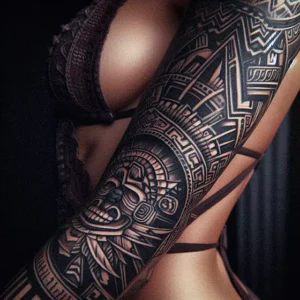 Aztec Tribal tattoo design for women7