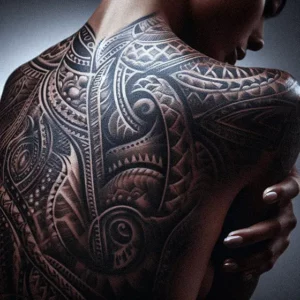 Back Tribal tattoo design for women1