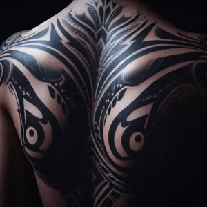 Back Tribal tattoo design for women9