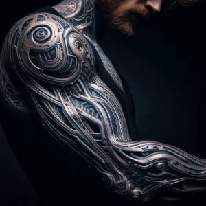 Biomechanical style Sleeve Tattoo 12