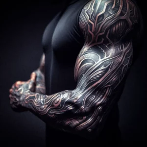 Biomechanical style Sleeve Tattoo 7