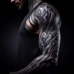 Biomechanical style Sleeve Tattoo 9