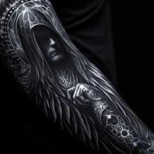 Black and Gray Style Sleeve Tattoo 16
