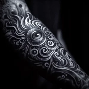 Black and Gray Style Sleeve Tattoo 17