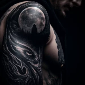 Black and Gray Style Sleeve Tattoo 8