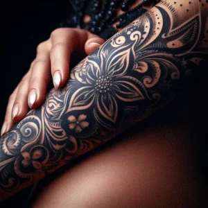 Floral Tribal tattoo design for women10