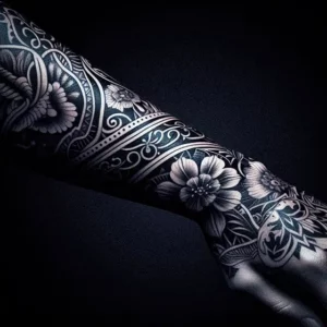 Floral Tribal tattoo design for women11
