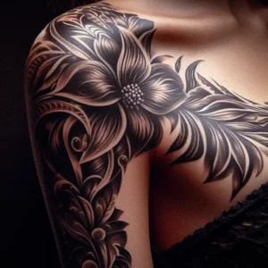Floral Tribal tattoo design for women12