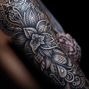 Floral Tribal tattoo design for women19