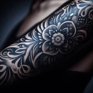 Floral Tribal tattoo design for women20