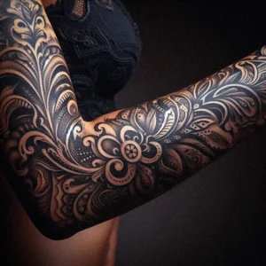 Floral Tribal tattoo design for women22