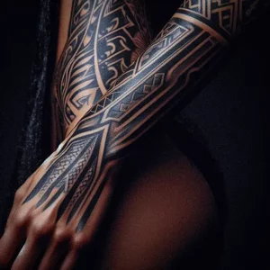 Forearm Tribal tattoo design for women10