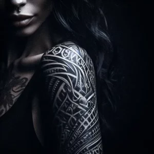 Forearm Tribal tattoo design for women4