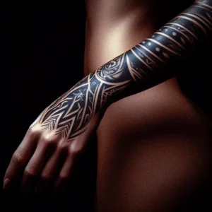 Forearm Tribal tattoo design for women8