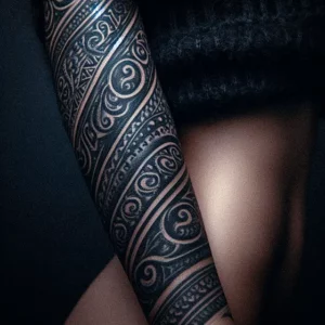 Forearm Tribal tattoo design for women9