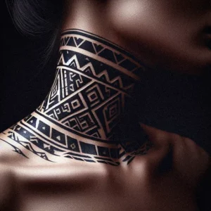 Geometric Patterns Tribal tattoo design for women1