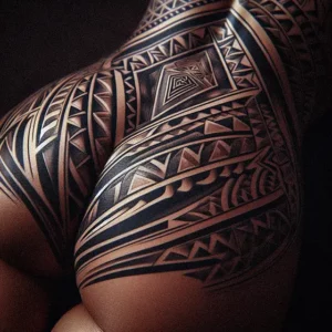 Geometric Patterns Tribal tattoo design for women15