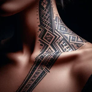 Geometric Patterns Tribal tattoo design for women16