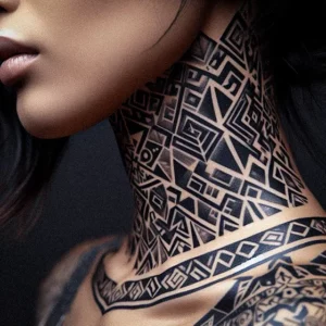 Geometric Patterns Tribal tattoo design for women17