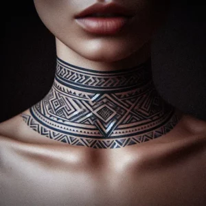 Geometric Patterns Tribal tattoo design for women18