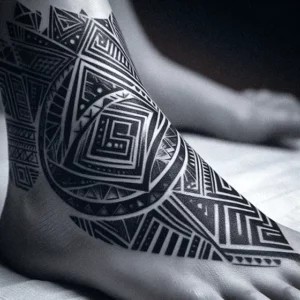Geometric Patterns Tribal tattoo design for women8