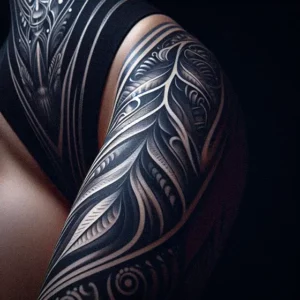 Leg Tribal tattoo design for women5