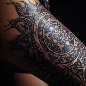 Leg Tribal tattoo design for women6