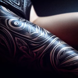 Leg Tribal tattoo design for women8