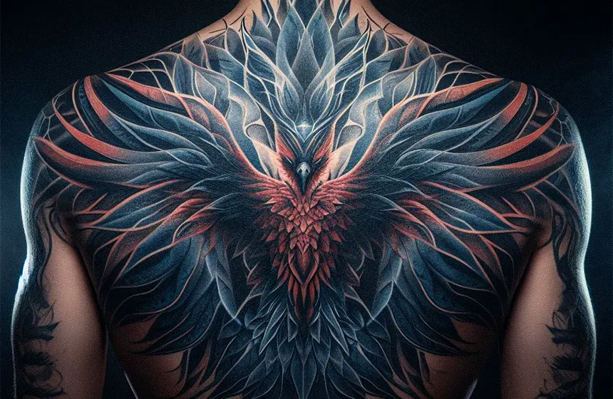 male rebirth phoenix tattoo