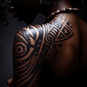 Shoulder Tribal tattoo design for women1