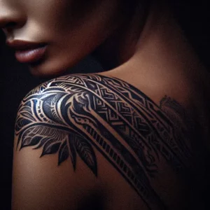 Shoulder Tribal tattoo design for women3