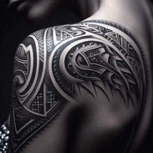 Shoulder Tribal tattoo design for women5