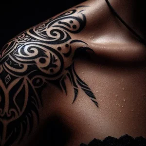 Shoulder Tribal tattoo design for women6