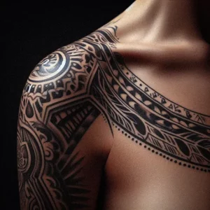 Shoulder Tribal tattoo design for women7