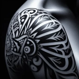 Shoulder Tribal tattoo design for women8