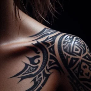 Shoulder Tribal tattoo design for women9