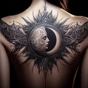 Sun And moon Tribal tattoo design for women11