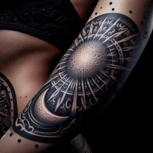 Sun And moon Tribal tattoo design for women13