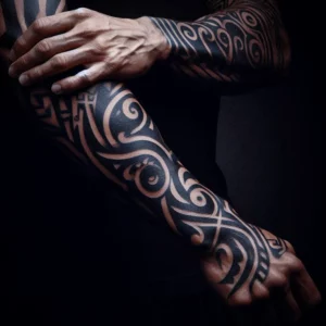 Tribal style Sleeve Tattoo 14