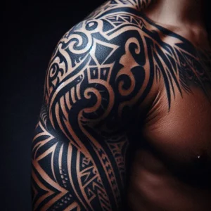 Tribal style Sleeve Tattoo 15