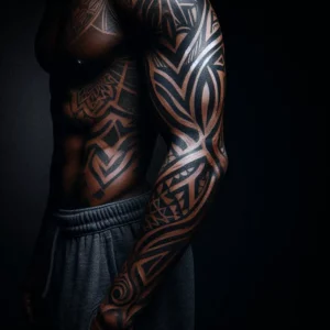 Tribal style Sleeve Tattoo 16