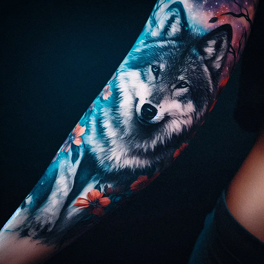 Wolf Tattoo for Women13
