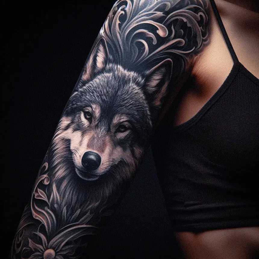 Wolf Tattoo for Women16
